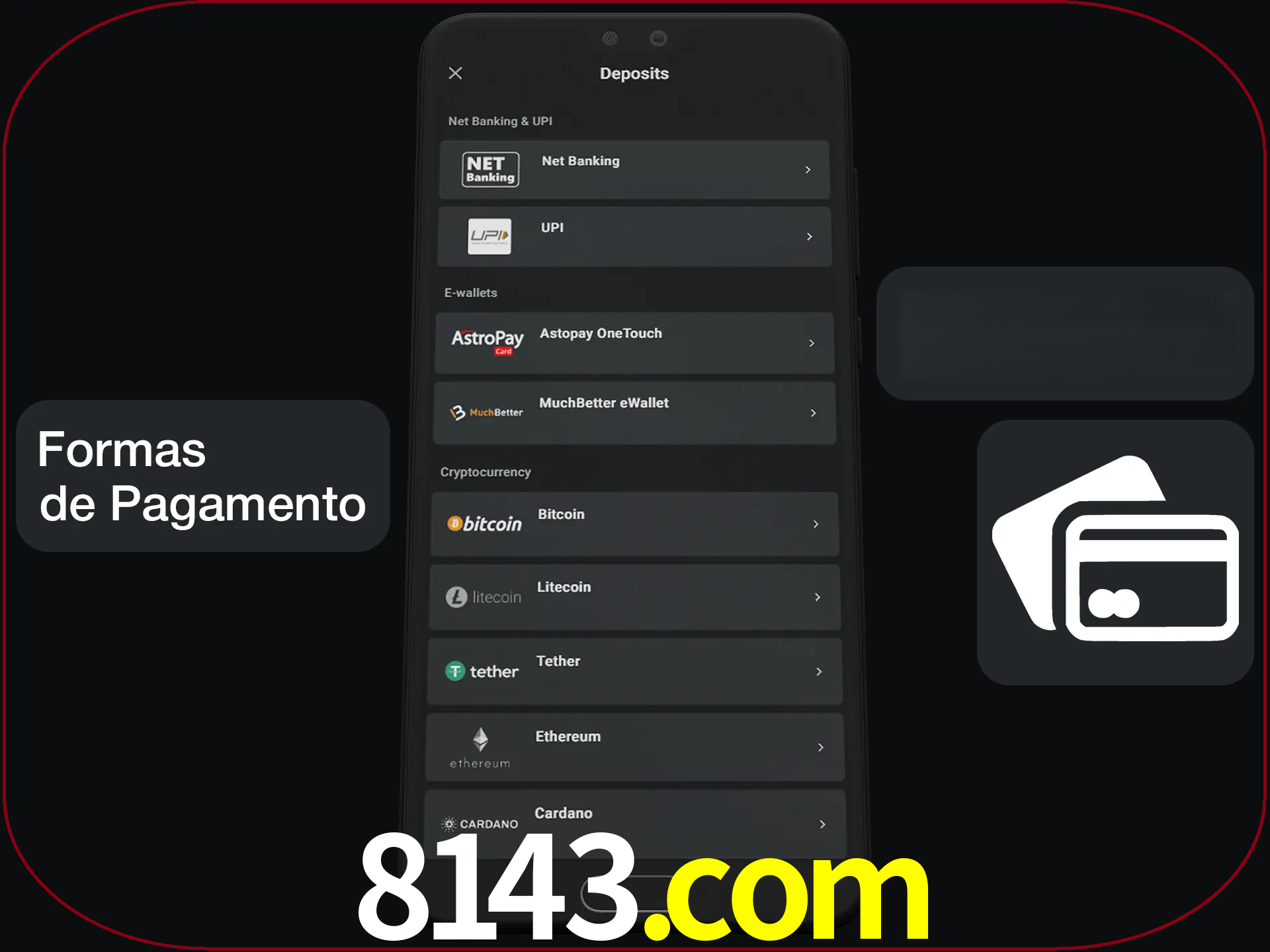 Escolha a forma de pagamento de sua preferência.